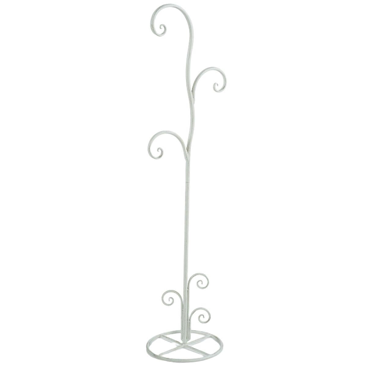 Appendino a stelo in metallo bianco a 3 braccia, 33x30x132 cm
