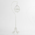 Gabbia decorativa con piedistallo in metallo bianco, H160 cm