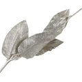 Stelo decorativo di foglie argento, H110 cm (kit da 10)