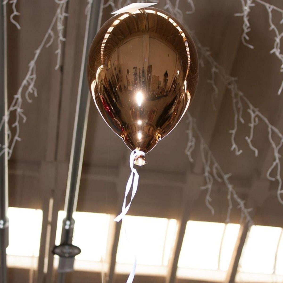 Palloncino decorativo in vetro dorato, Ø24H15 cm