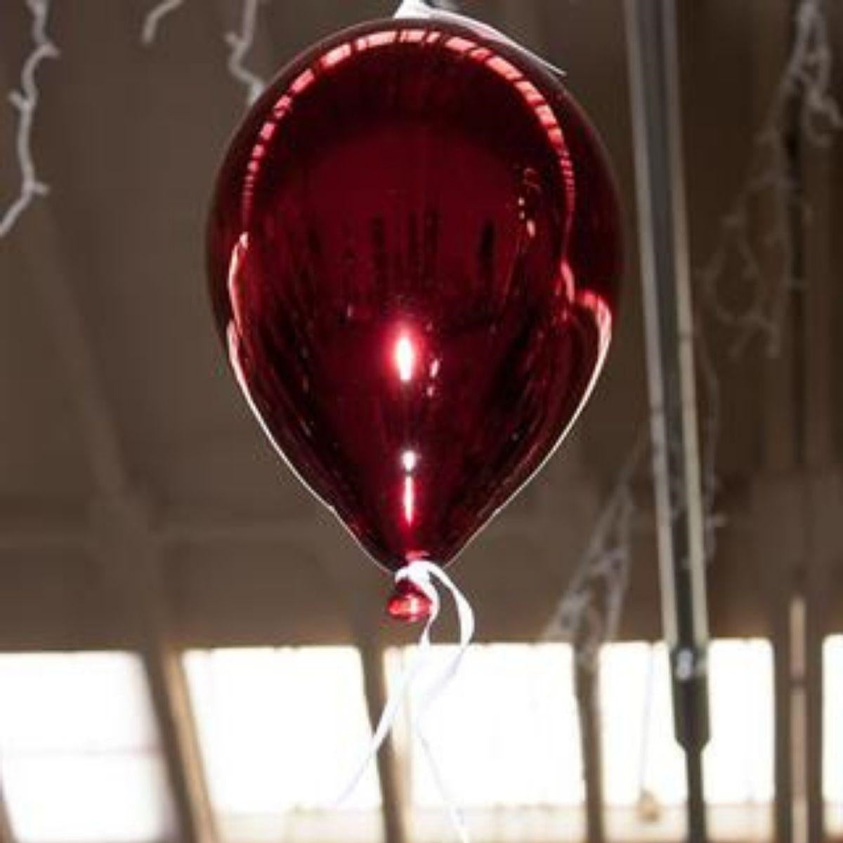 Palloncino decorativo in vetro rosso, Ø24H15 cm