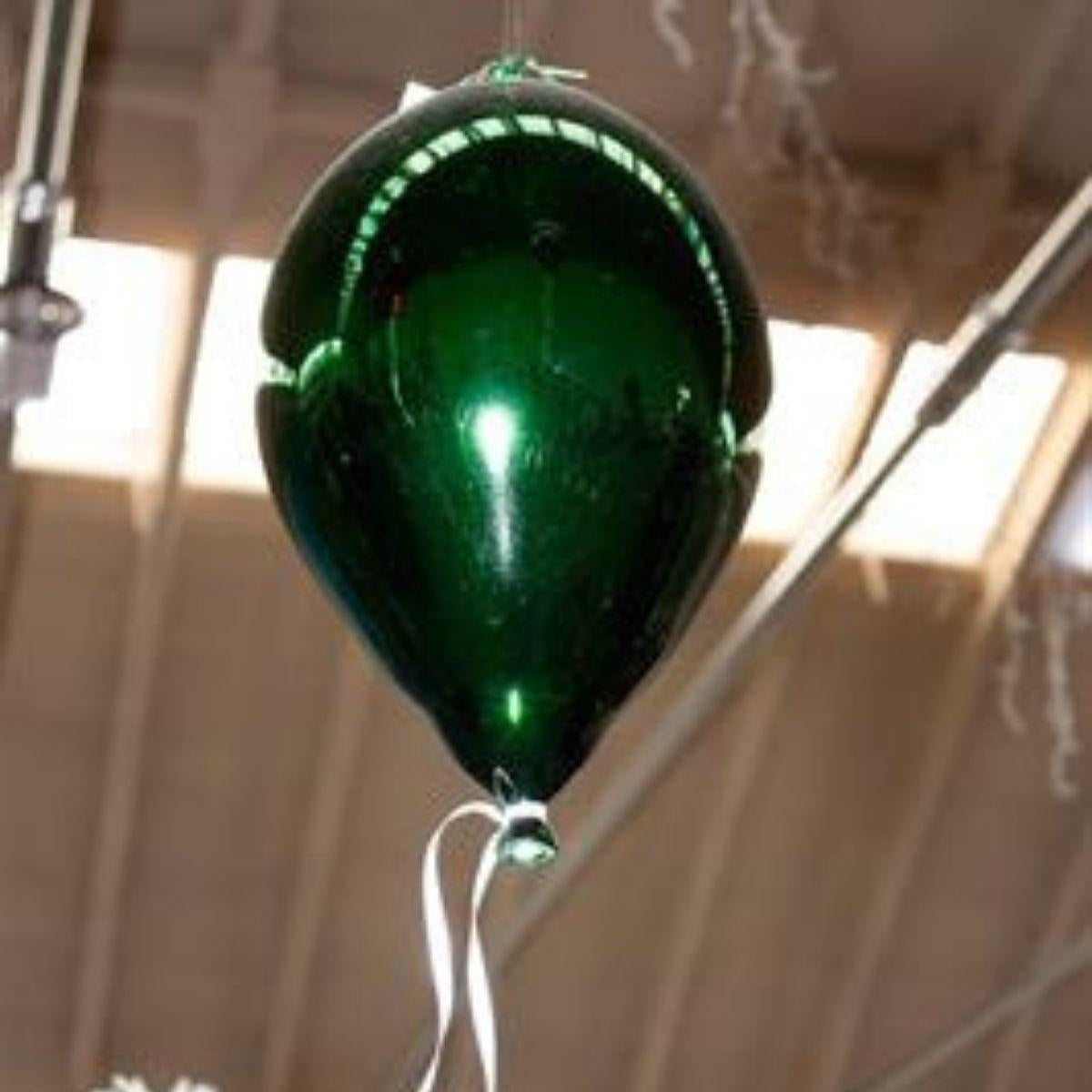 Palloncino decorativo in vetro verde, Ø32x20 cm