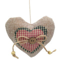 Cuore decorativo in juta con cordoncino, H11 cm (kit da 10)
