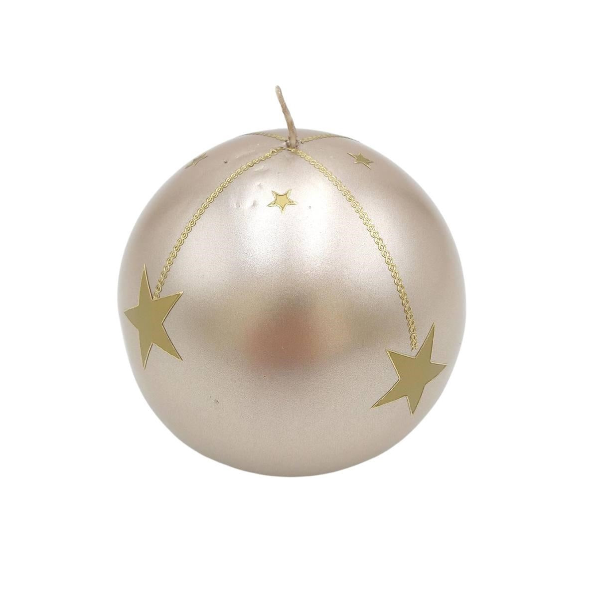 Candela sferica con stelle, Ø10 cm