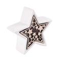 Stella decorativa in ceramica bianca con luce a Led