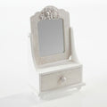Portagioie in mdf bianco con specchio, 21x10x34 cm (kit da 3)