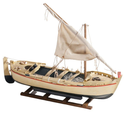 Barca decorativa in legno, 45x20x31 cm