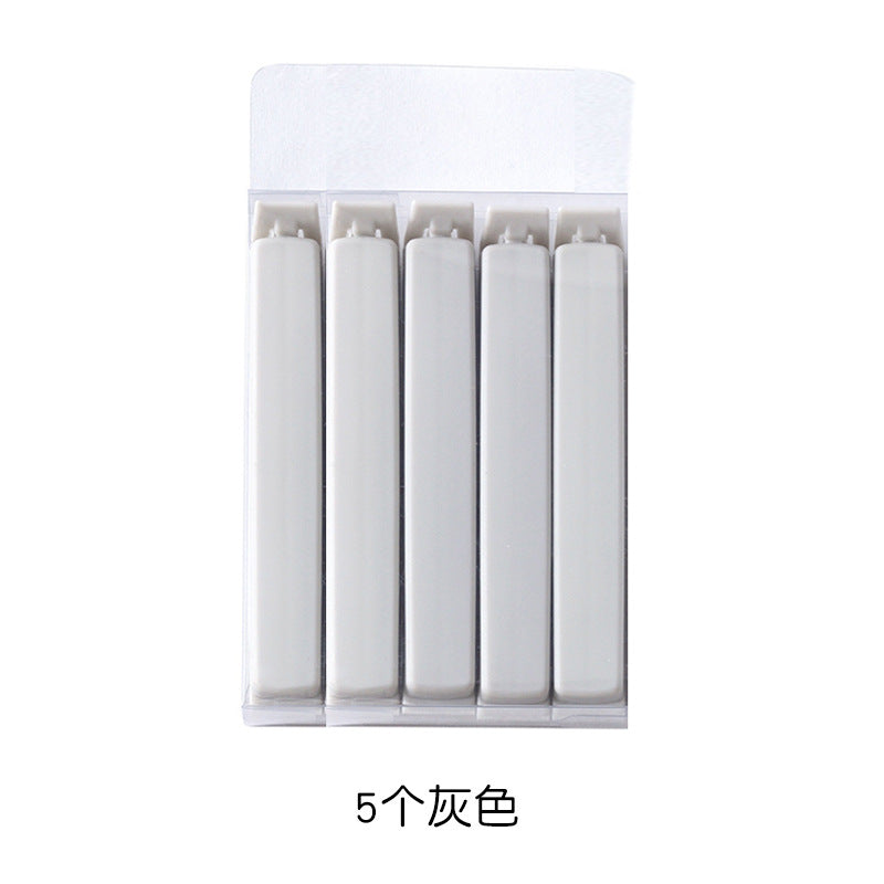 Clip sigillasacchetti per alimenti, set da 5, grigio o bianco – dettaglio 5