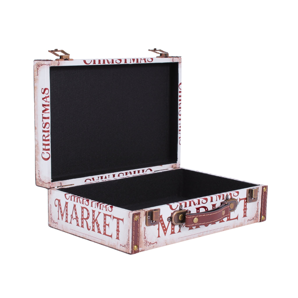 Set di 2 valigie in mdf e PU modello Market, 35x25H12 cm