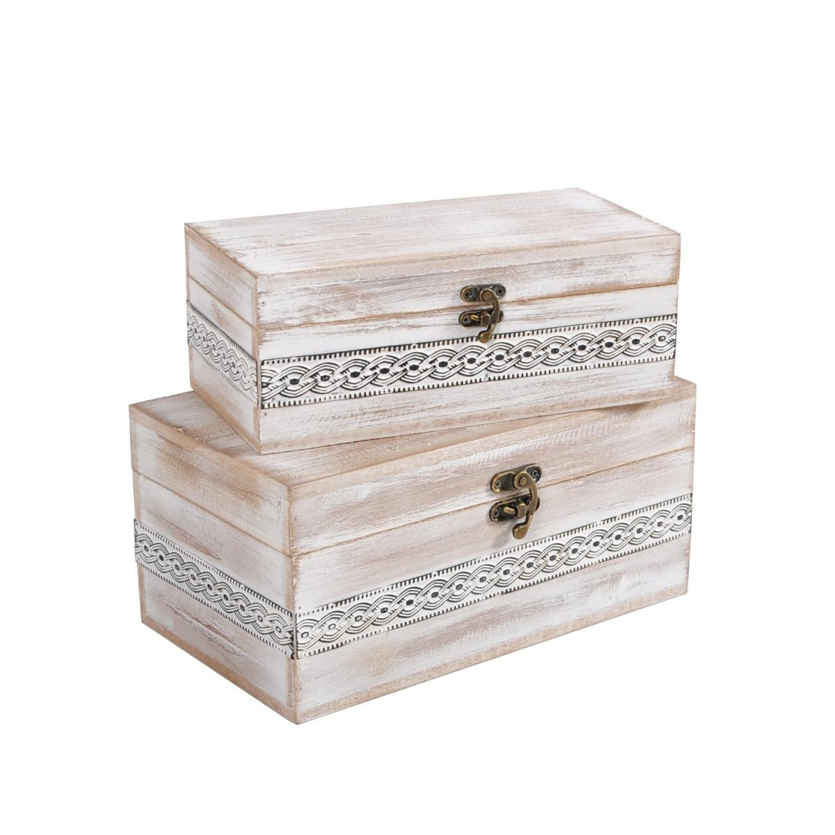 Bauletto in legno sbiancato, 30x17x14 cm
