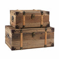 Baule in legno naturale, 45x30x29 cm, set di 2