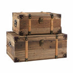 Baule in legno naturale, 45x30x29 cm, set di 2