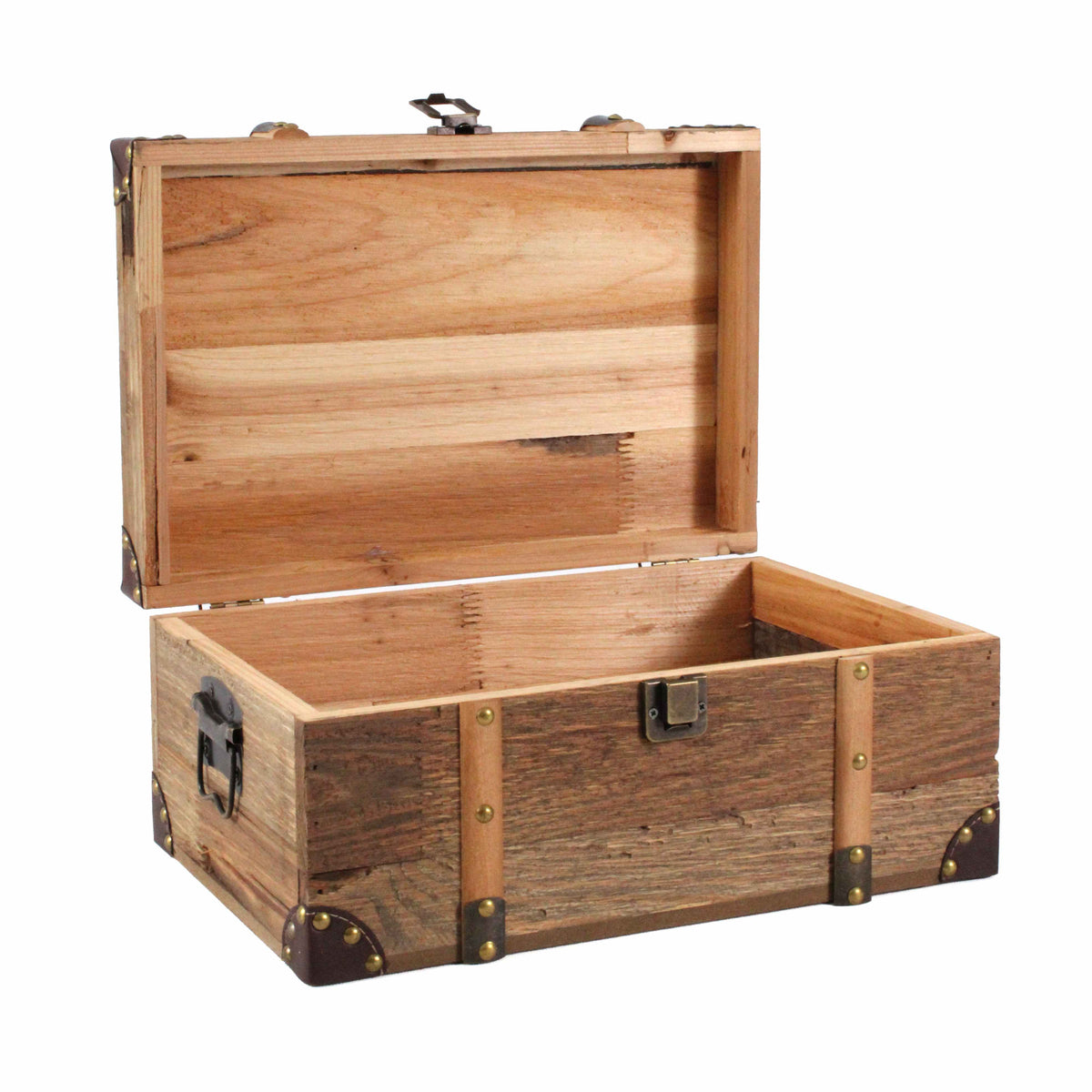 Baule in legno naturale, 45x30x29 cm, set di 2