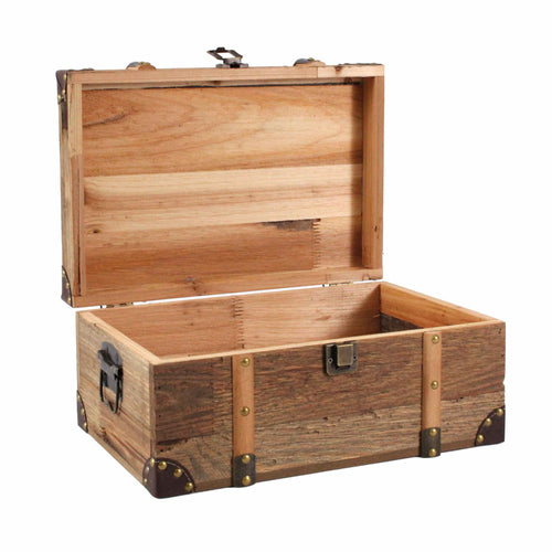 Baule in legno naturale, 45x30x29 cm, set di 2