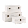 Bauli in MDF sbiancato, set di 3, 45x30x20 cm