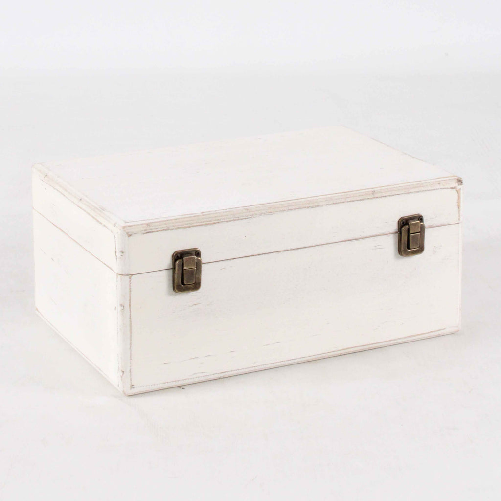 Bauli in MDF sbiancato, set di 3, 45x30x20 cm