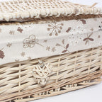 Scatole in vimini foderate, set di 3, 42x33x20 cm