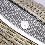 Set di 3 scatole in vimini con fodera, 47x35H18 cm