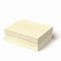Scatola in cartone avorio con coperchio, 38,5x30H14 cm (kit da 5)