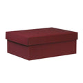 Scatola bordeaux in cartone con coperchio, 38,5x30H14 cm (kit da 5)