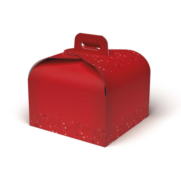 Porta panettone rosso da 750 g, 22x22H18 cm (kit da 10)