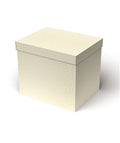 Scatola in cartone avorio a fiori con coperchio, 38,5x30x33 cm (kit da 3)