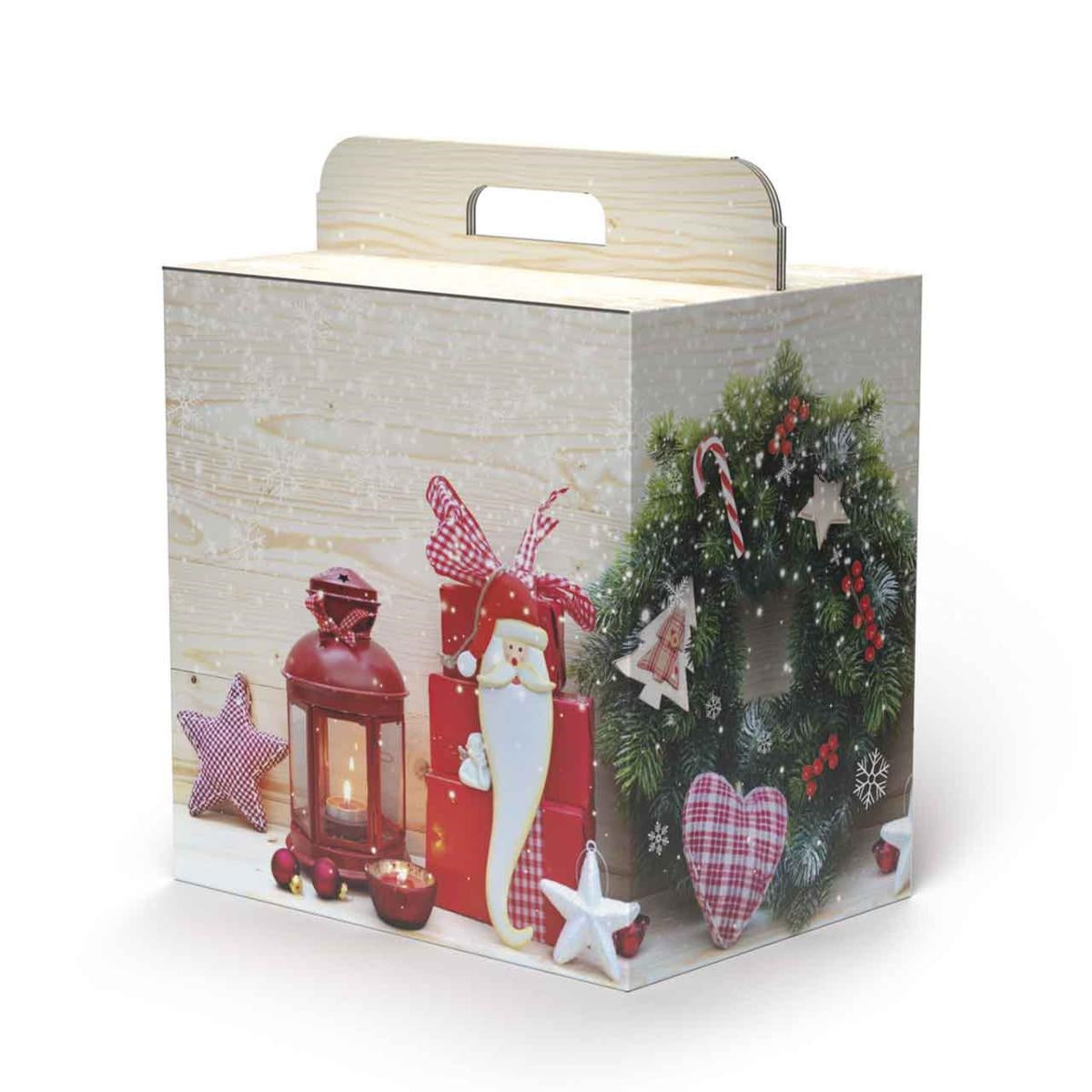 Scatola in cartone con lanterna rossa, 33x24H34 cm (kit da 10)
