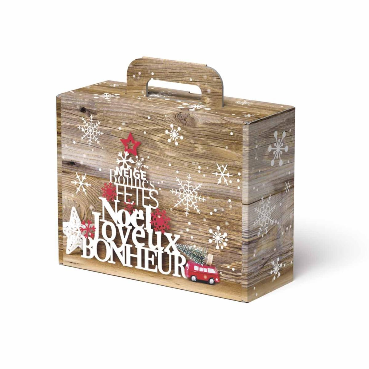 Scatola in cartone a valigia con albero di Natale, 22x8,5x18 cm (kit da 10)