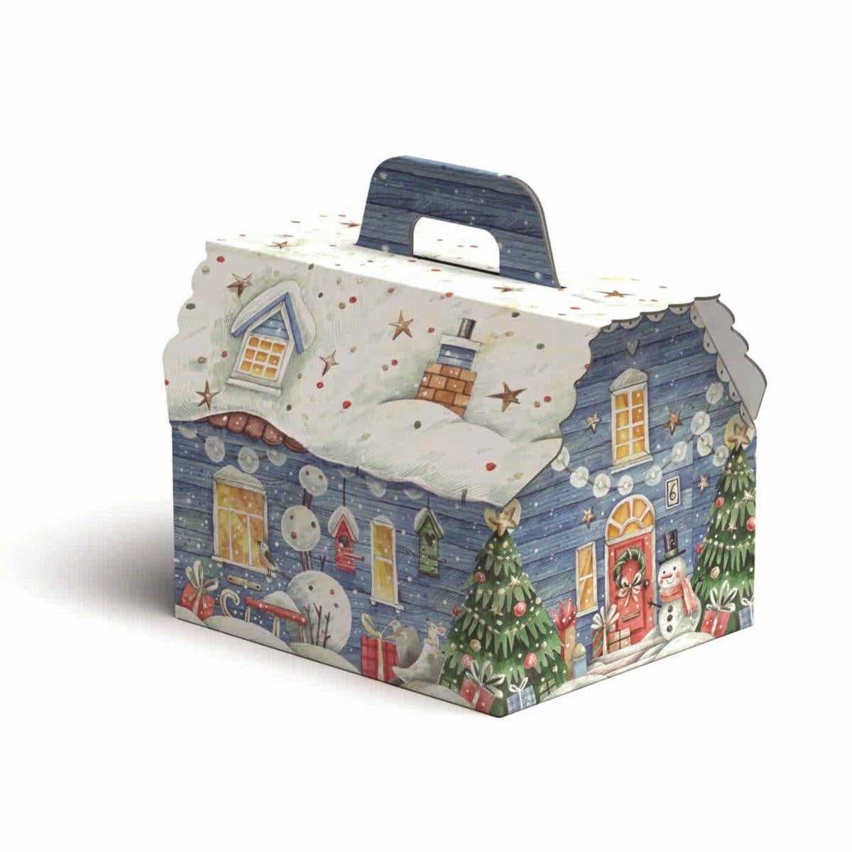 Scatola in cartone a forma di casetta, 20x17x16 cm (kit da 10)