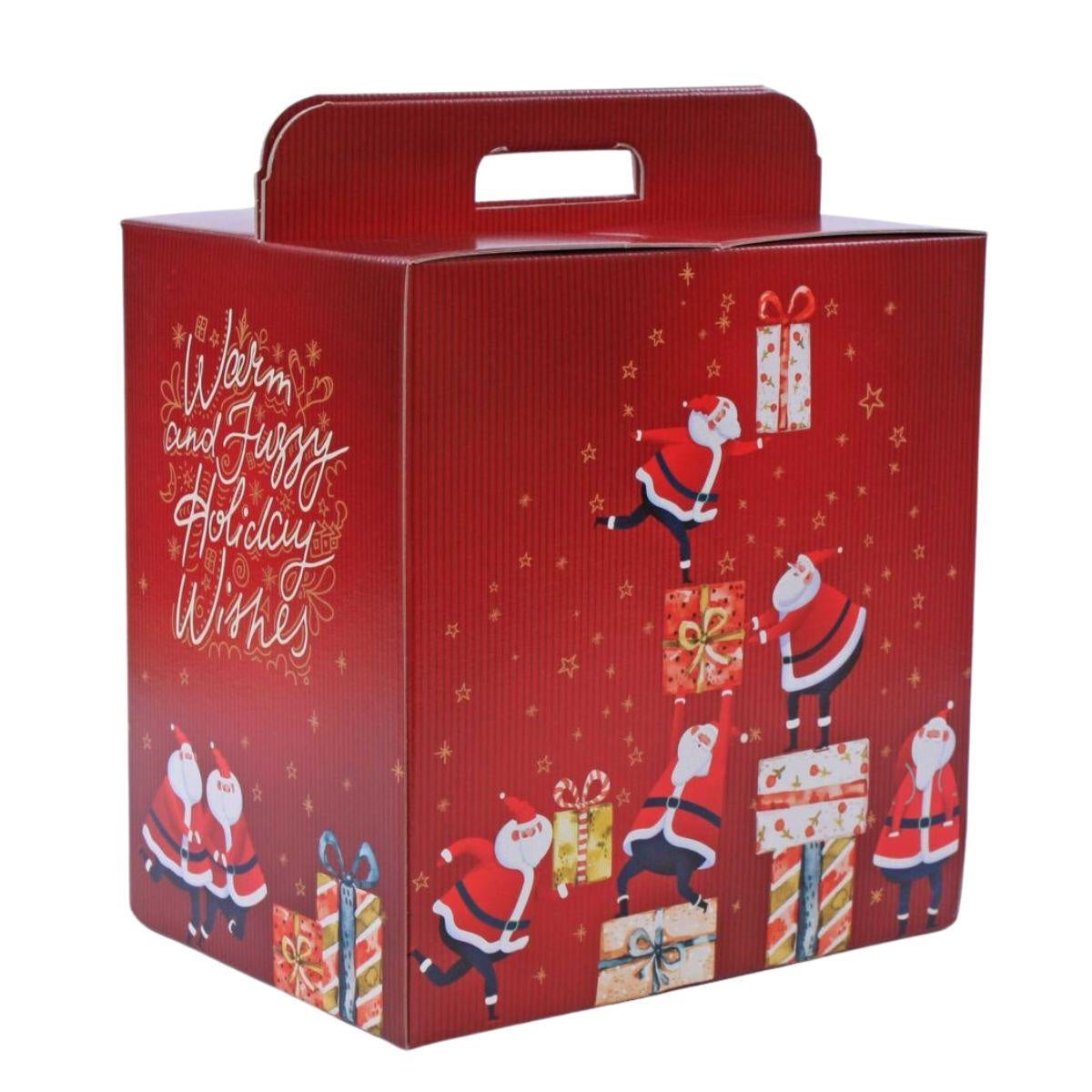 Scatola di cartone rossa Babbo Natale, 33x24x34 cm (kit da 10)