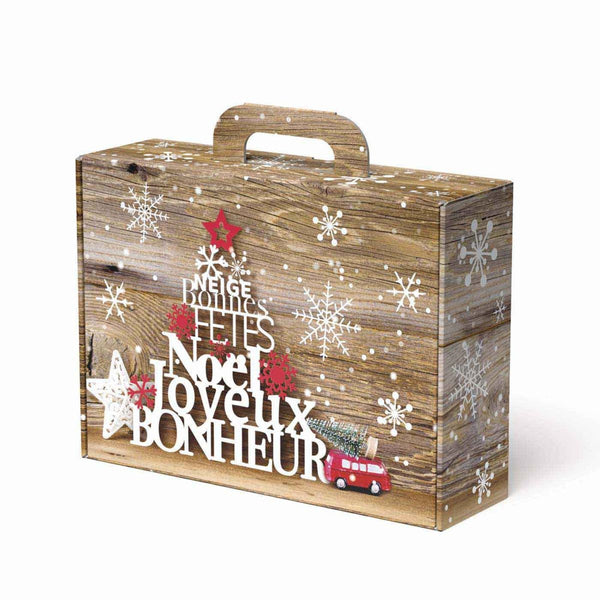 Scatola valigetta in cartone con albero di Natale, 22x8,5x18 cm (kit da 10)