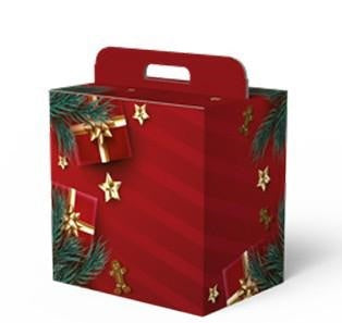 Scatola in cartone rossa con pacchi, 43x26x34 cm (kit da 5)