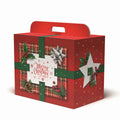Scatola in cartone a stampa scozzese, 43x26H34 cm (kit da 5)