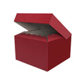 Scatola rossa in cartone con coperchio, 25x25H15 cm (kit da 10)