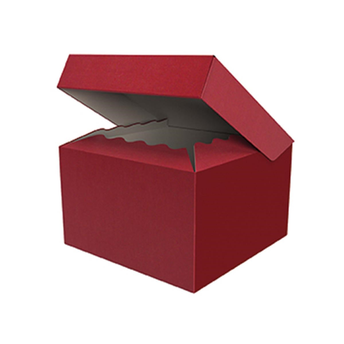 Scatola rossa in cartone con coperchio, 25x25H15 cm (kit da 10)