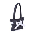 Borsa da donna in feltro grigio scuro con fiocco chiaro