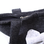 Borsa da donna in feltro grigio scuro con fiocco chiaro