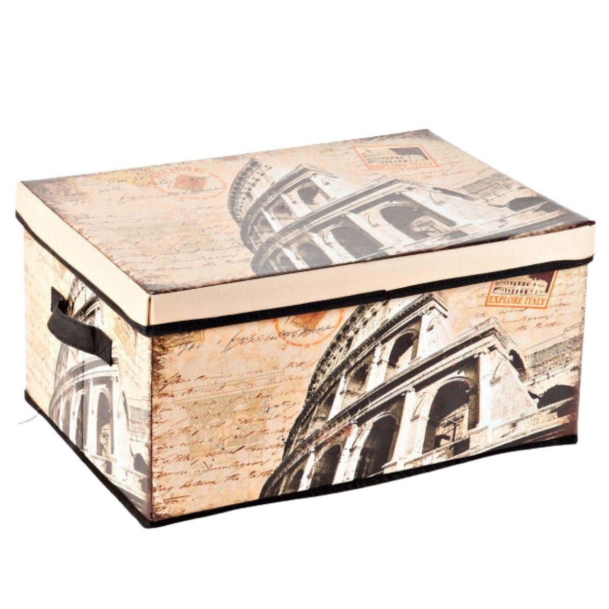 Contenitore organizer Colosseo in ecopelle, 31x5H22 cm