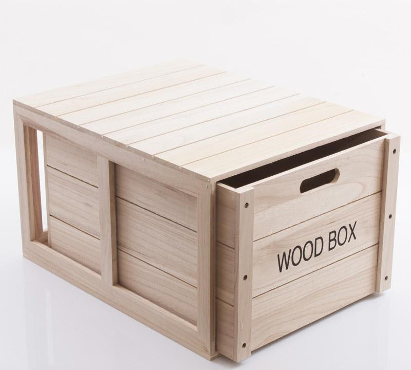 Scatola estraibile in legno Wood Box, 50x39H39 cm