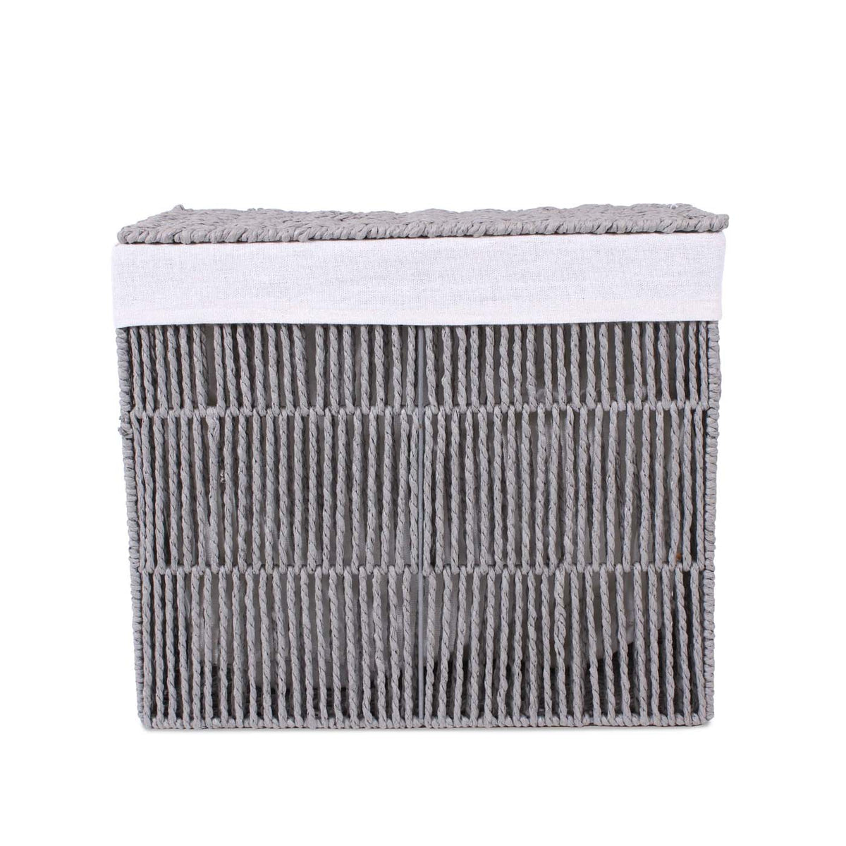 Scatola in carta grigia foderata, 31x18x31 cm