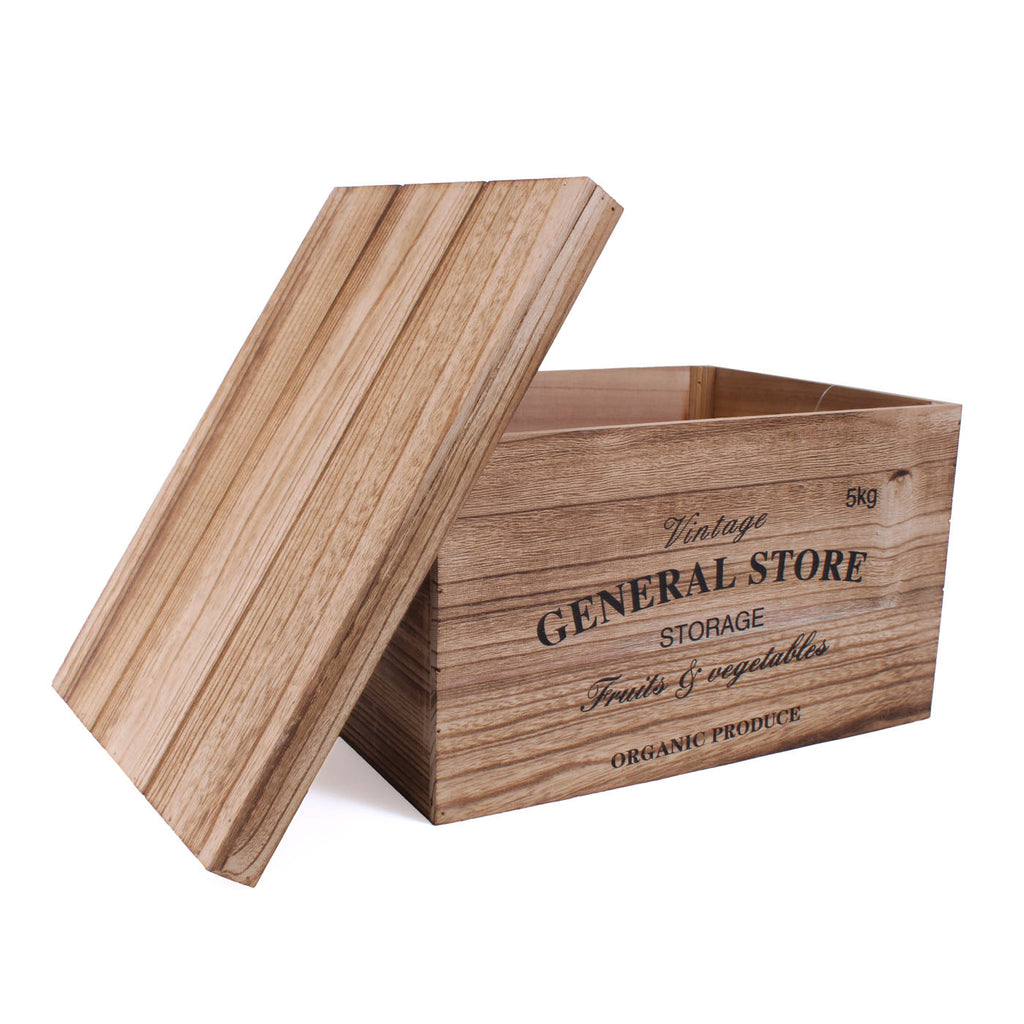Scatola in legno di paulownia brunito, 42x31x24 cm