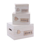 Scatola bianca in legno di abete, 25x20H15 cm, set di 3