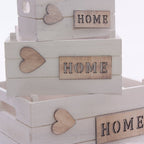 Scatola bianca in legno di abete, 25x20H15 cm, set di 3