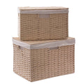 Scatole in fibra naturale beige, set di 2, 41x30x28 cm