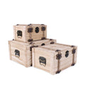 Baule abete sbiancato e corda, 42x31x21 cm