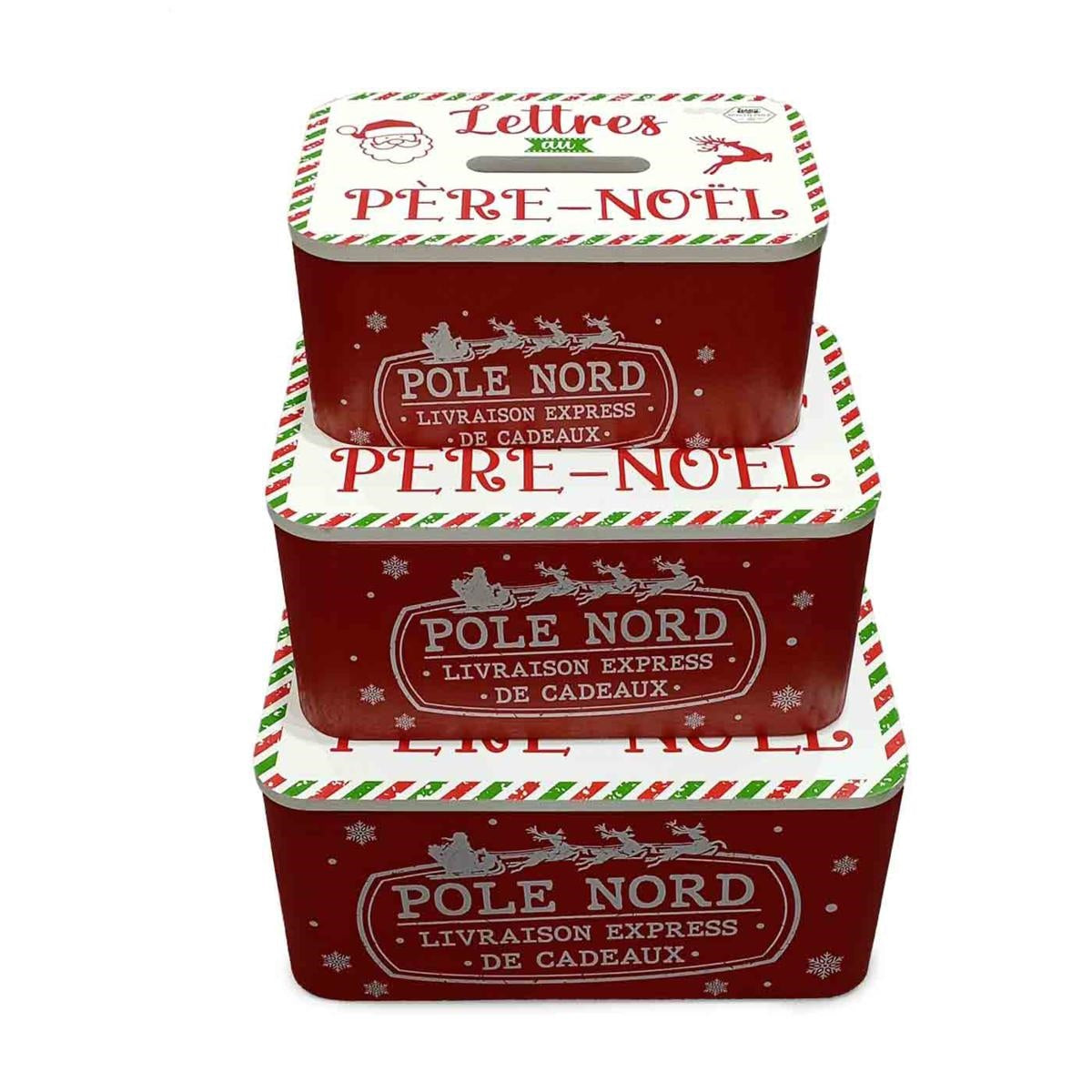 Scatola abete pole nort, 38x28x18+33x23x15+28x18x12 cm