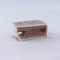 Scatola in rattan sbiancato Love, 30x23x15 cm