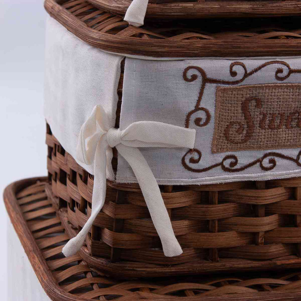 Scatole in bambù, set di 3, 38x28H20 cm