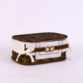 Scatola in bamboo marrone con fodera, 38x29x22 cm