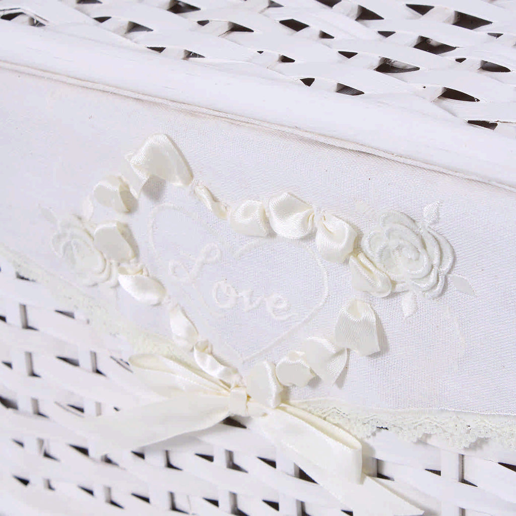 Set di 3 scatole in bambù bianco, 38x29H22 cm